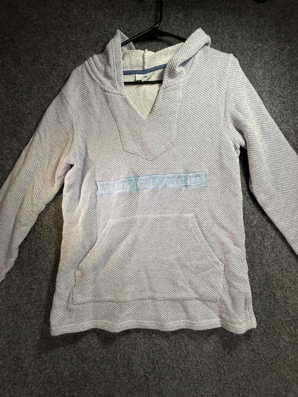 Disney Parks Walt Disney World Women's S Gray Waffle Knit Pullover Hoodie